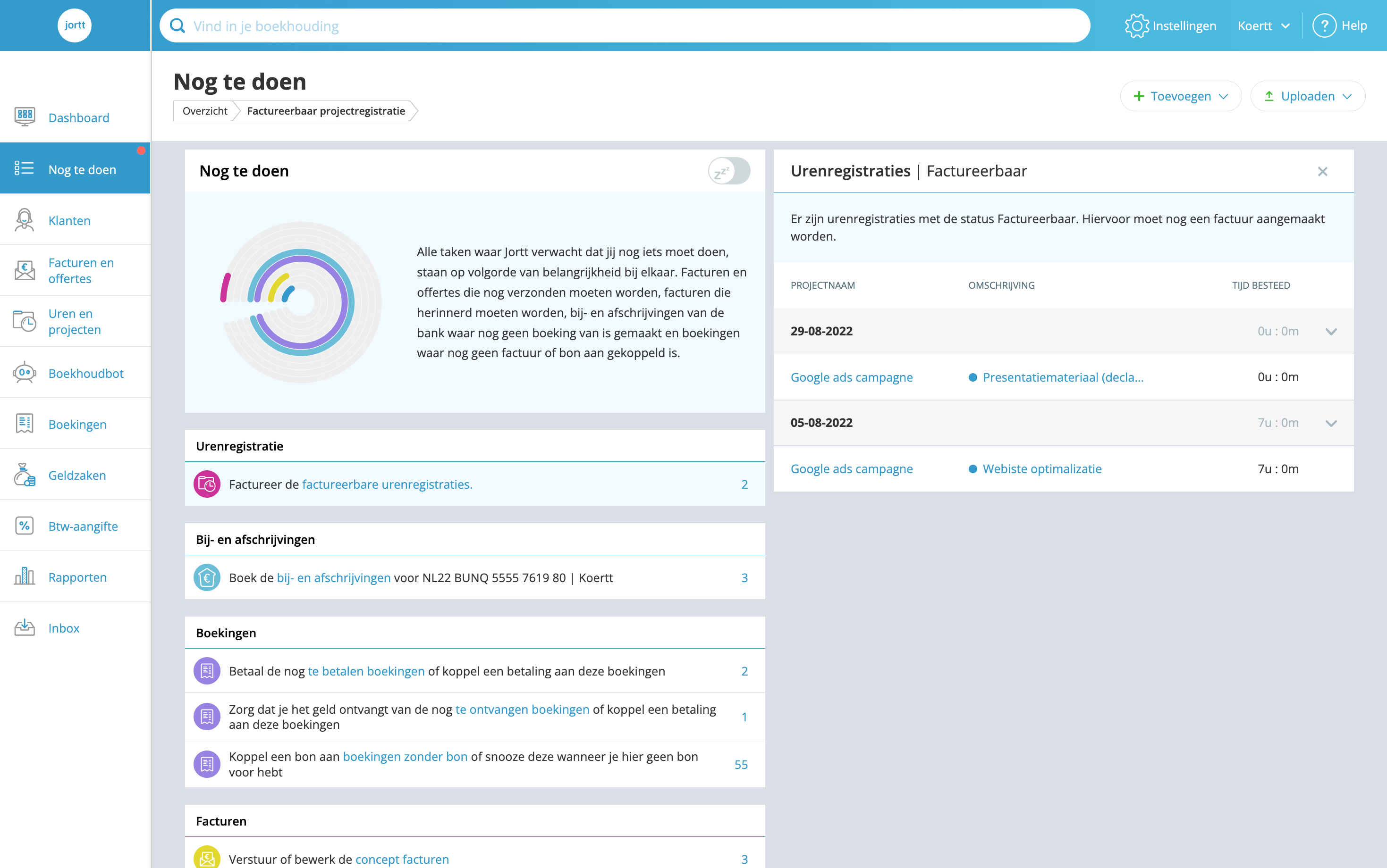 boekhouden met boekhoudprogramma dashboard