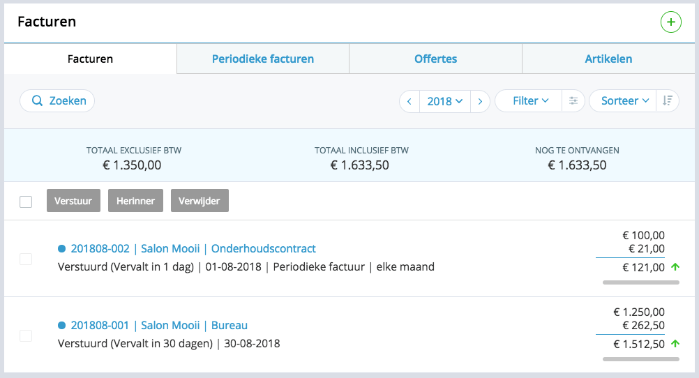 Facturen nieuwe stijl