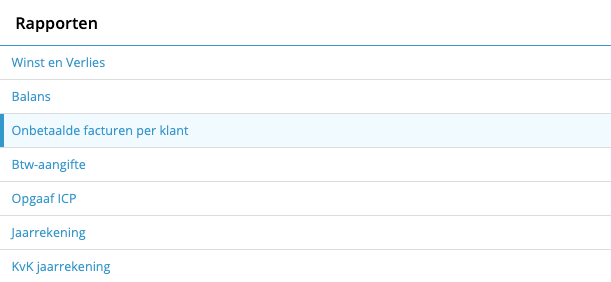 Openstaande facturen klanten