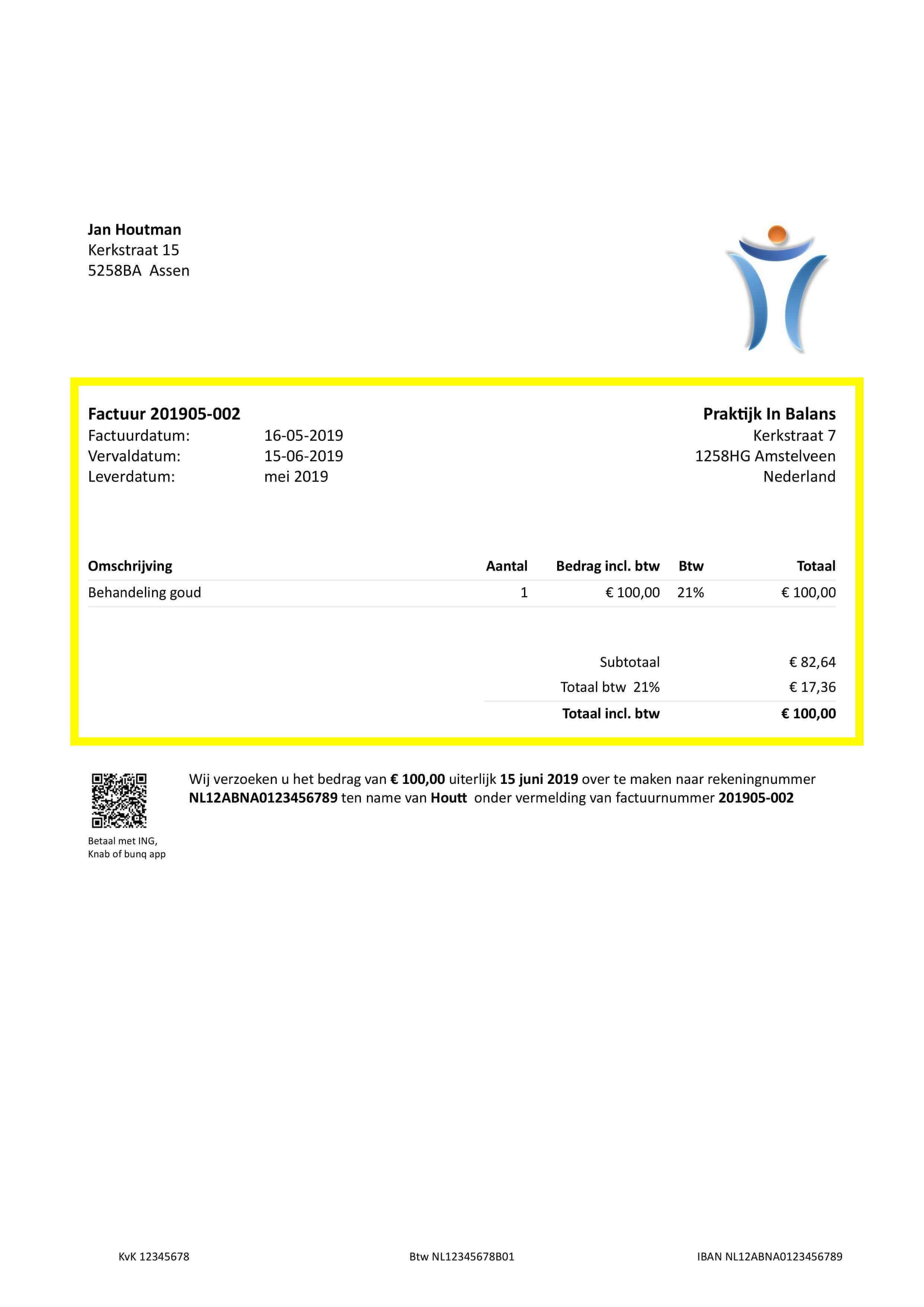 Factuur voor particulieren