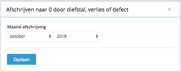 Afschrijven naar 0 door diefstal, verlies of defect