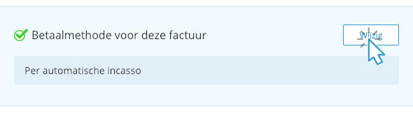automatische incasso factuur selecteren