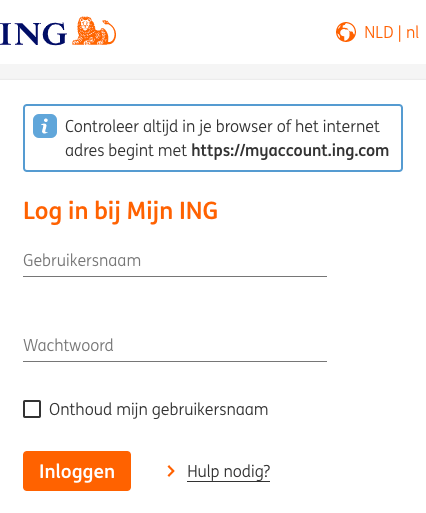 Bankkoppeling ING inloggen