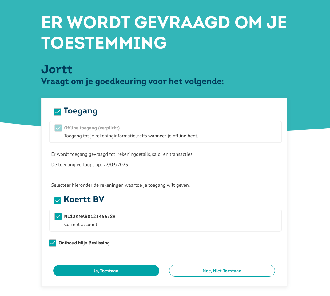 Koppeling Knab rekening