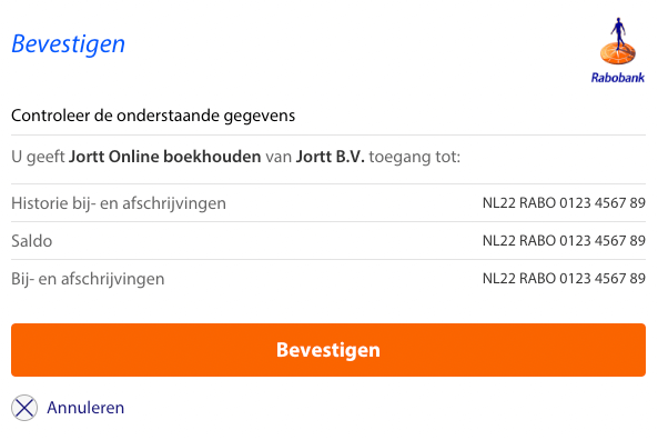 Koppeling Rabobank rekening