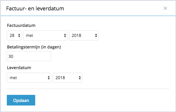 betaaltermijn factuur instellen