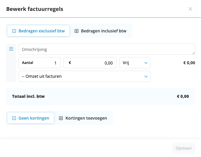Facturen zonder en met btw