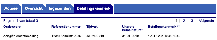 Btw-aangigte betalingskenmerk