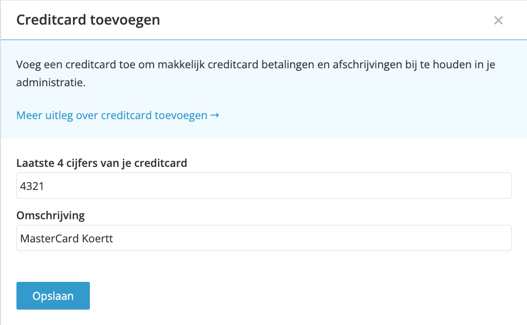 Boekhouden met creditcard