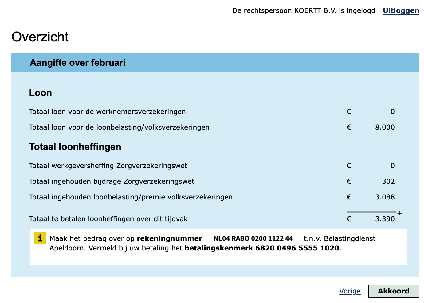 loonheffingen overzicht dga