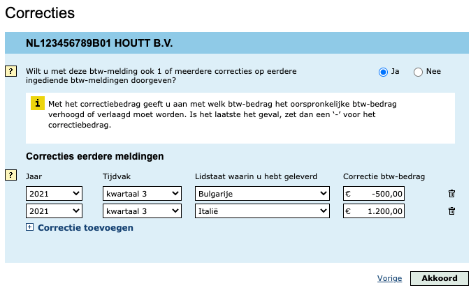 eenloketsysteem correcties