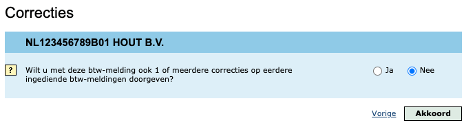 eenloketsysteem geen correcties