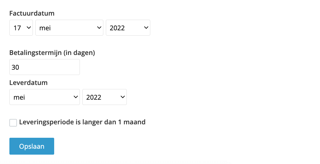 Factuur en leverdatum wijzigen