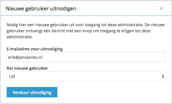 Nieuwe gebruiker uitnodigen