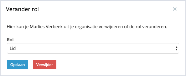 Verwijder gebruiker of geef deze een andere rol