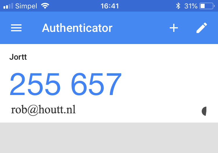 Google Authenticator code