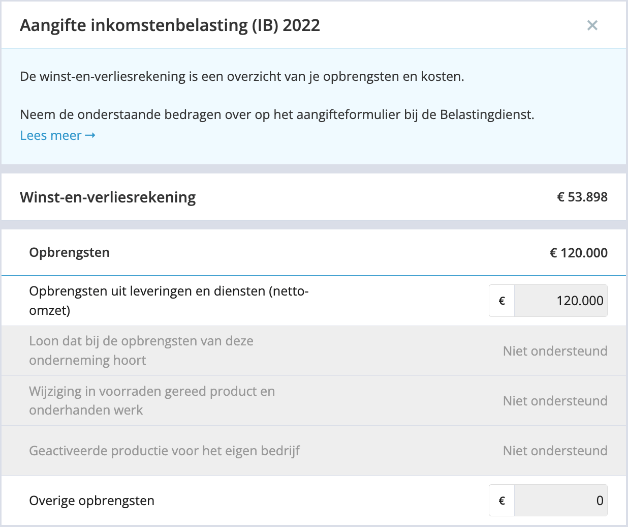 opbrengsten ib