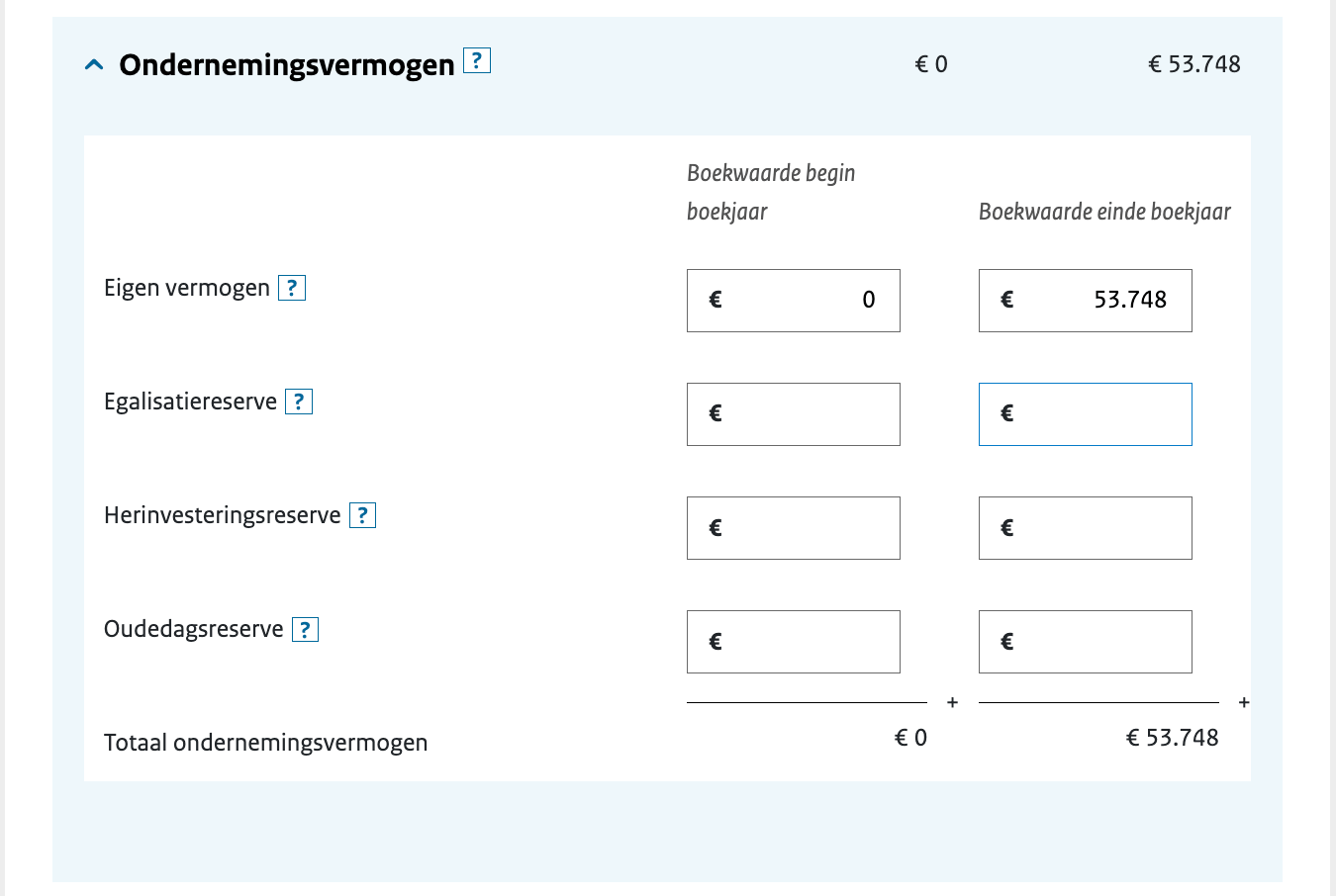 aangifte ib ondernemersvermogen