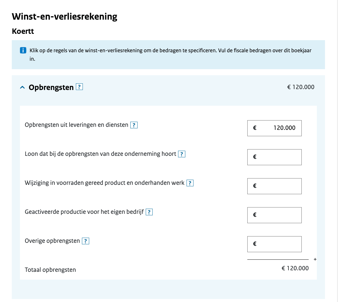 opgeven opbrengsten ib