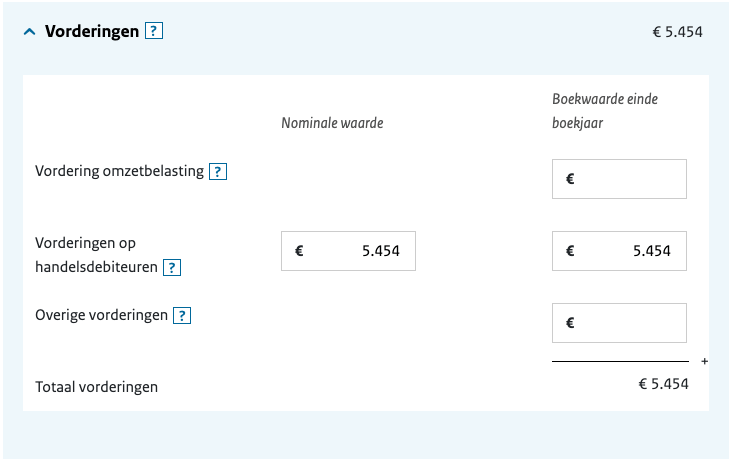 aangifte inkomstenbelasting vorderingen