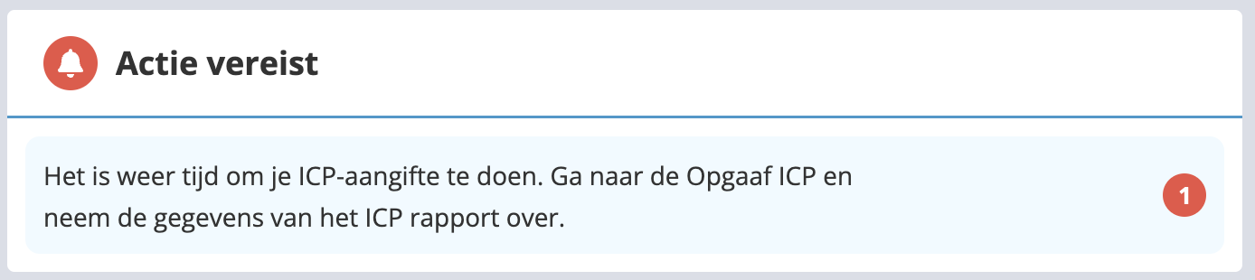 ICP waarschuwing voor ICP aangifte