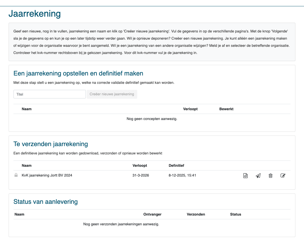 Deponeren van de KvK jaarrekening