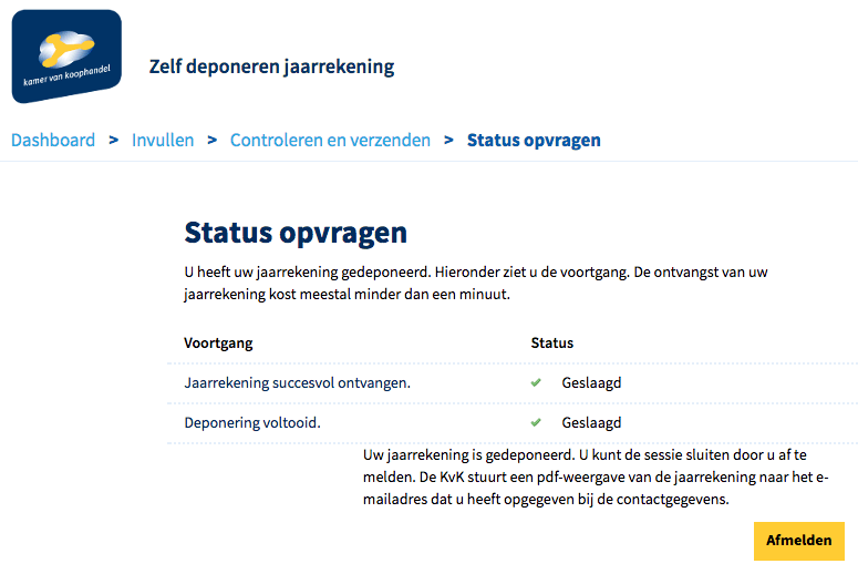 Controleer de ingevulde gegevens