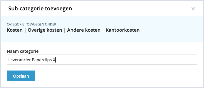 Subcategorie toevoegen