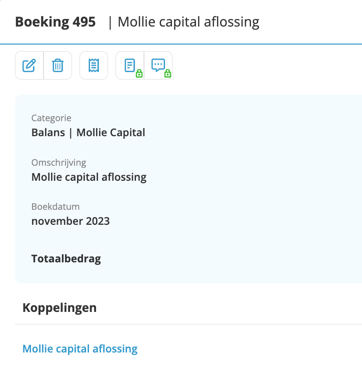 voorbeeld boeking mollie capital lening