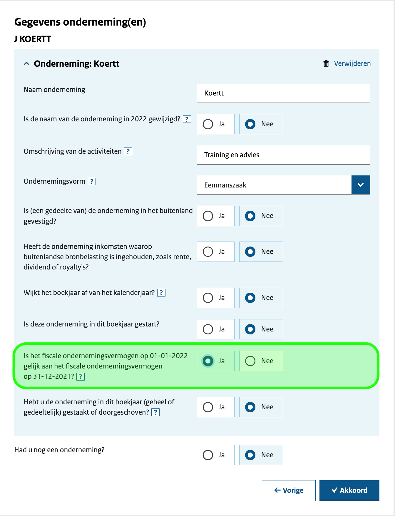 opgeven ondernemingen ib