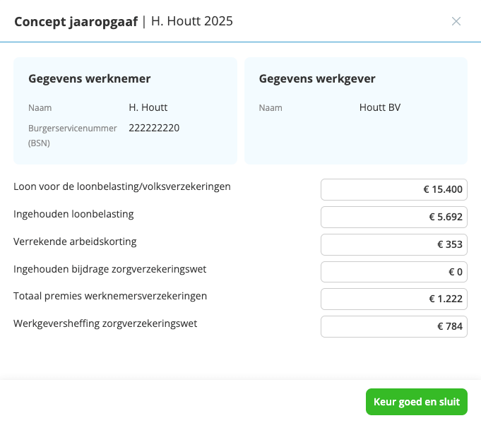 Voorbeeld jaaropgaaf