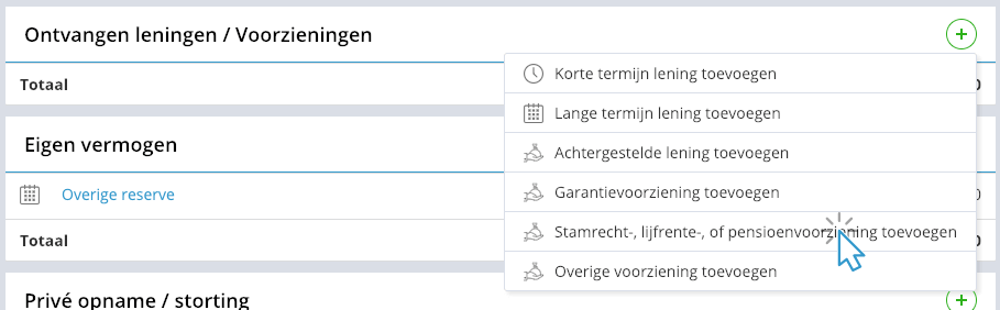 stamrecht voorziening boekhouding