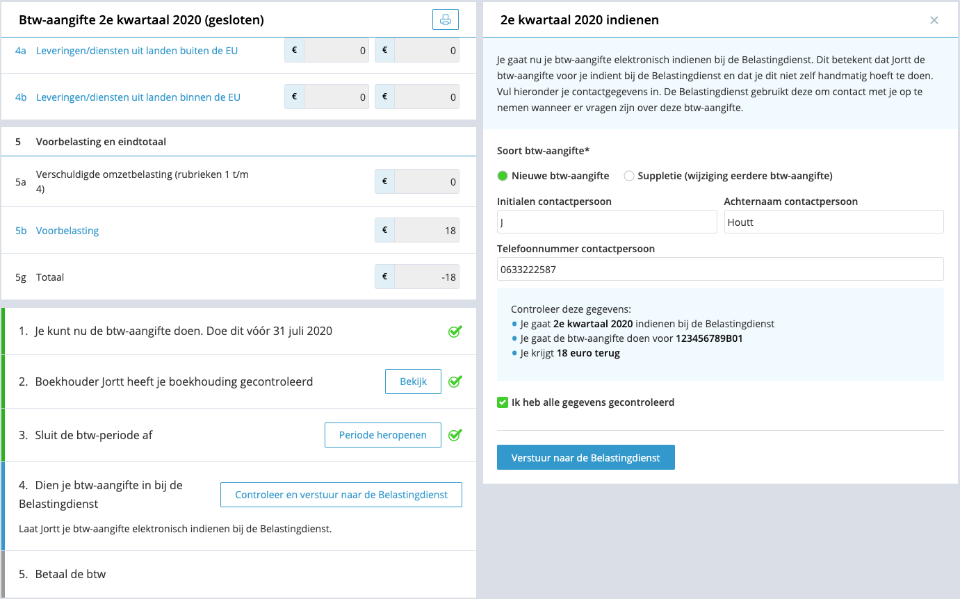 Een btw versturen naar de Belastingdienst