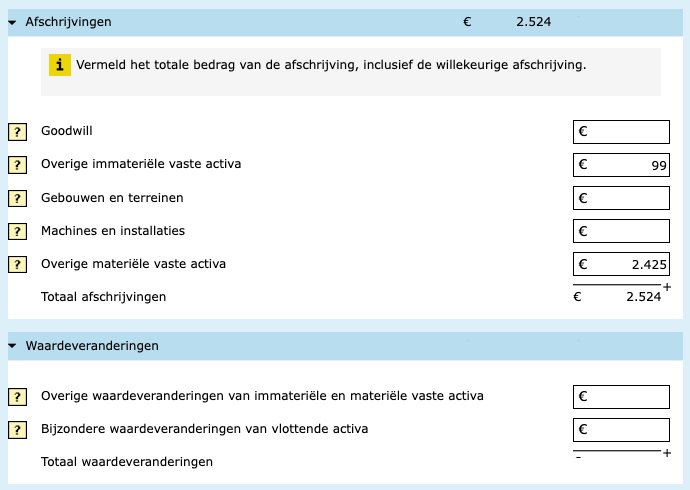 vpb afschrijvingen belastingdienst