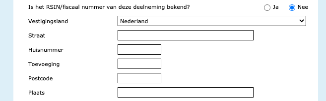 vennootschapsbelasting deelneming adres