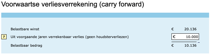 Voorwaartse verliesverrekening