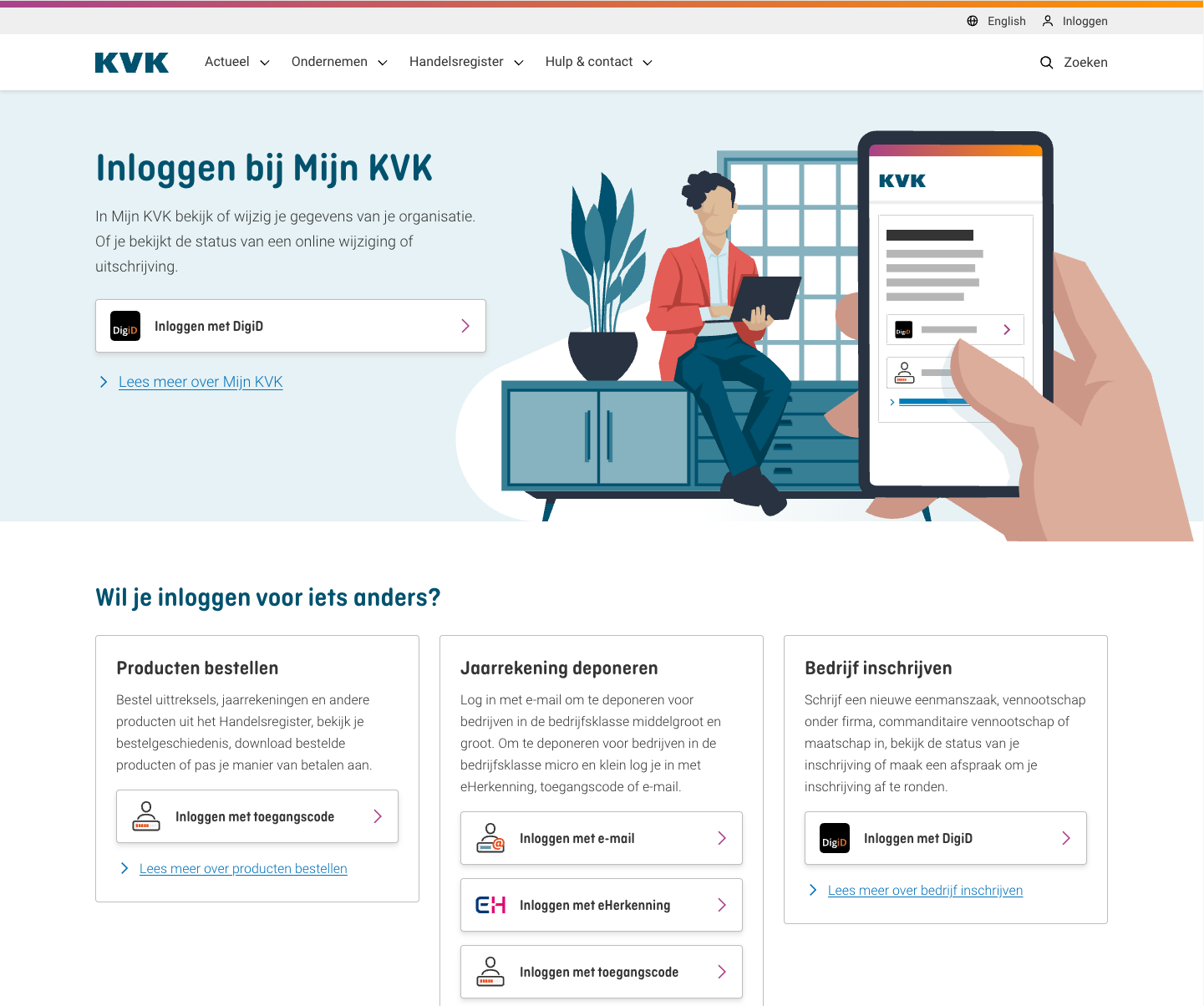 Stap 3: je logt in bij de KvK en deponeert