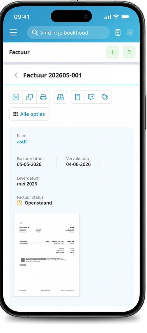 Een factuur openen in de jortt app op een telefoon