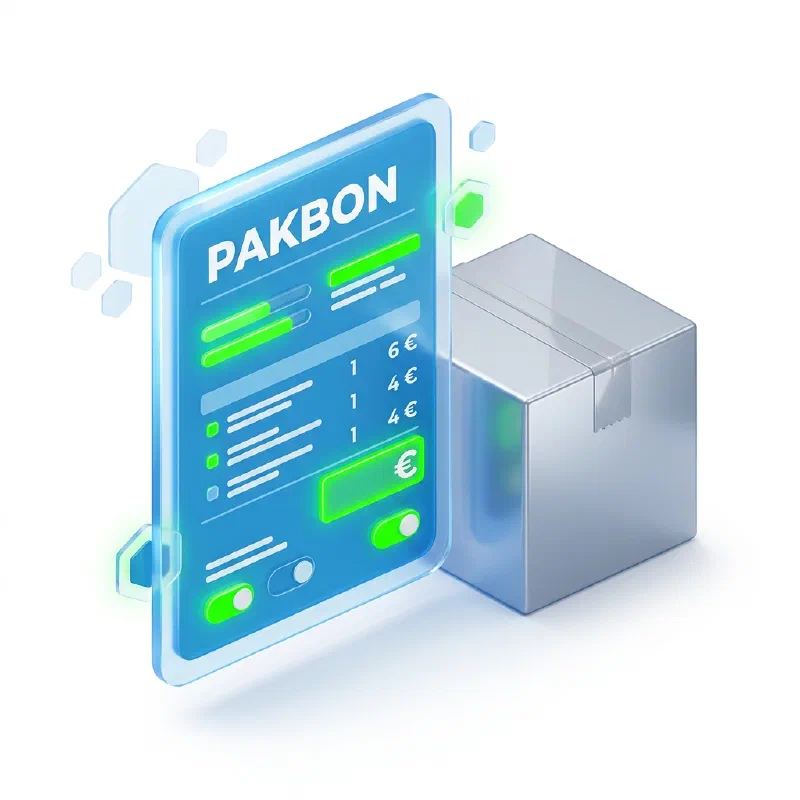 3D illustratie pakbon en doos