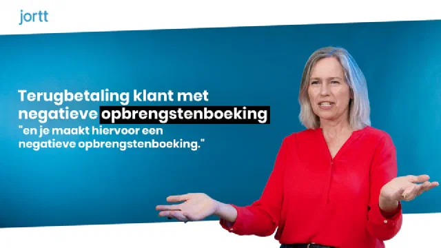 Terugbetaling klant met negatieve opbrengstenboeking