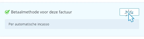 automatische incasso factuur selecteren