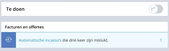 automatische incasso mislukt