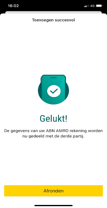 Koppeling ABN AMRO gelukt