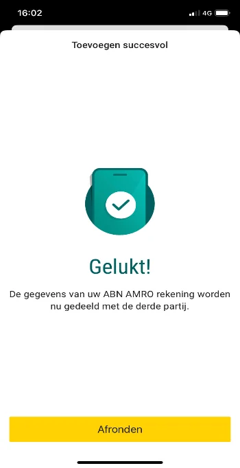 Koppeling ABN AMRO gelukt