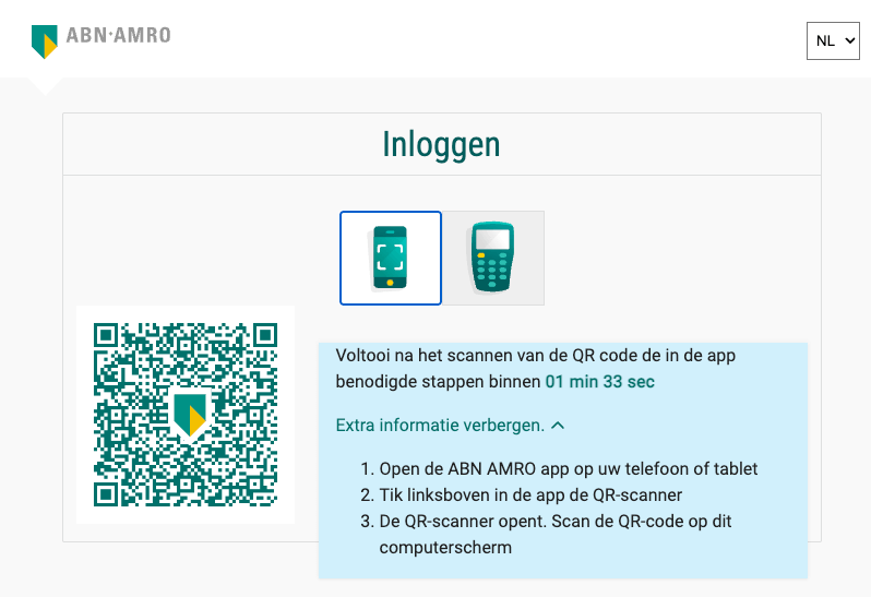 Inloggen koppeling ABN AMRO