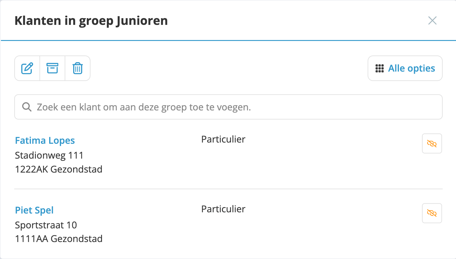klanten met ontkoppelteken