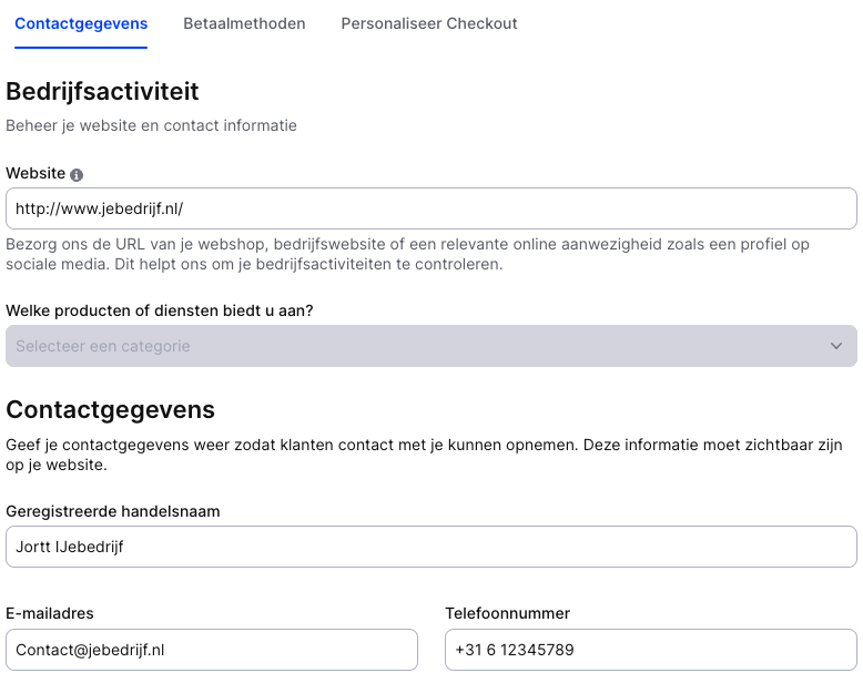iDEAL|Wero contactgegevens bij Mollie
