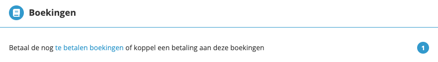 nog te betalen boekingen