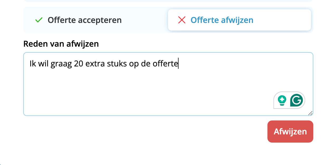Offerte overzicht en digitaal goedkeuren
