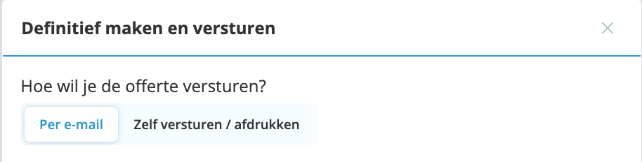 Kies hoe je de offerte wil versturen